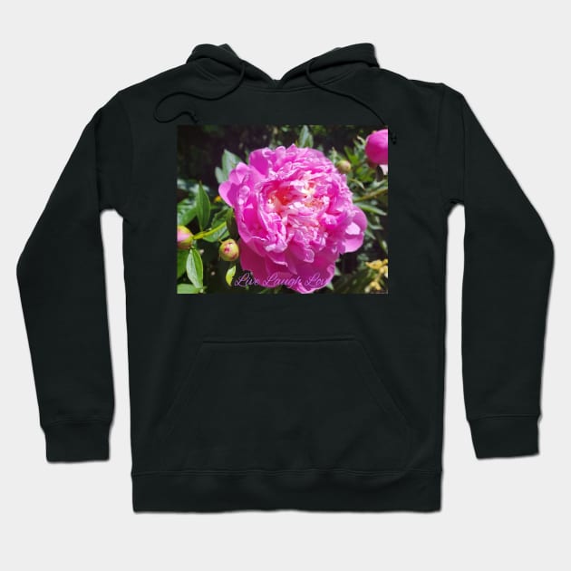 Live Laugh Love-beautiful pink peony Hoodie by AnnaMartaFoley